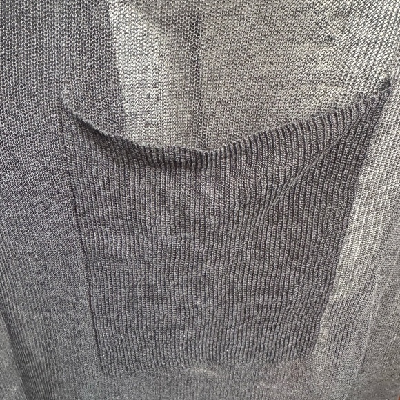 Vintage EILEEN FISHER Organic Linen Cardigan Gray Semi Sheer Duster Women’s XL - Picture 9 of 16